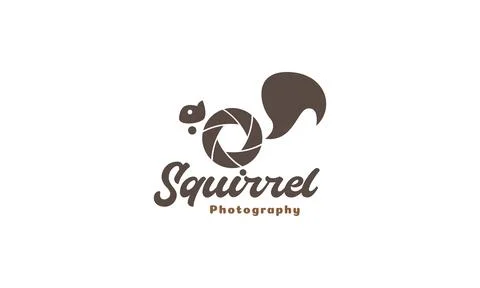 Shutter camera with squirrel logo vector icon illustration design 库存插图
