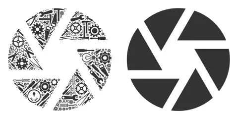 Shutter Collage of Repair Tools 스톡 일러스트