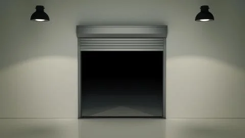 Shutter door or rolling door 3D Stock Illustration