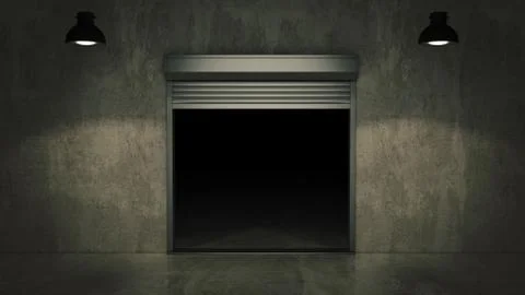 Shutter door or rolling door 3D Stock Illustration