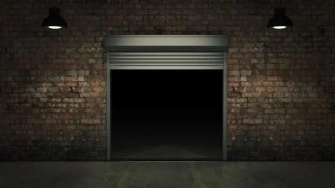 Shutter door or rolling door 3D Stock Illustration