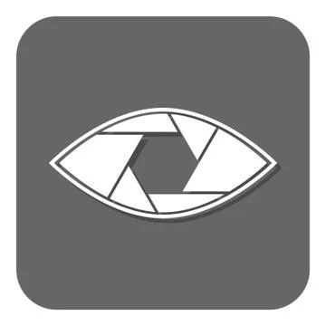 Shutter eye conceptual flat abstract vector icon Stock Illustration