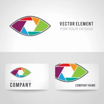 Shutter eye conceptual flat abstract vector icon Stock Illustration