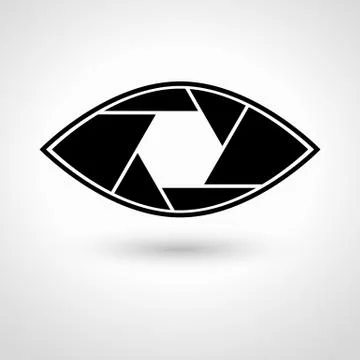 Shutter eye conceptual flat abstract vector icon Stock Illustration