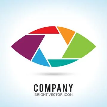 Shutter eye conceptual flat abstract icon Stock-Illustration