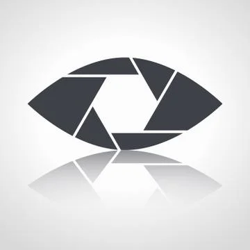 Shutter eye conceptual flat abstract icon Stock Illustration