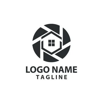 Shutter home logo design vector Stock Illustration