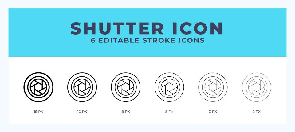 Shutter icon with different stroke. Editable stroke. Vector illustration. 스톡 일러스트