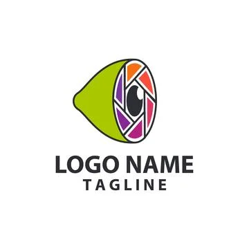 Shutter lemon logo design vector Stock Illustration