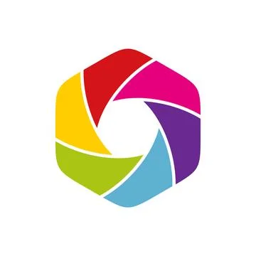 Shutter Lens Photography Hexagon Vector Logo Template Illustration Design Stock Illustration