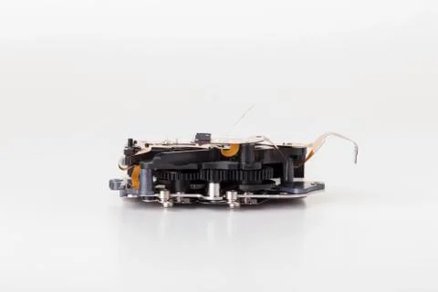 Shutter mechanism of a photographic camera. Stock Photos