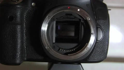 Shutter operation on a camera close-up. Stock Footage 145891304