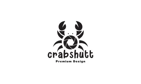 Shutter photo with crab logo vector icon illustration design Stock Illustration