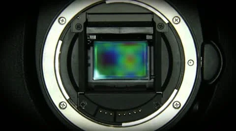 Shutter release on camera without lens Stock Footage 20100023