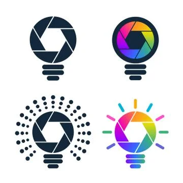 Shutter shaped bulb icons Illustrazione stock