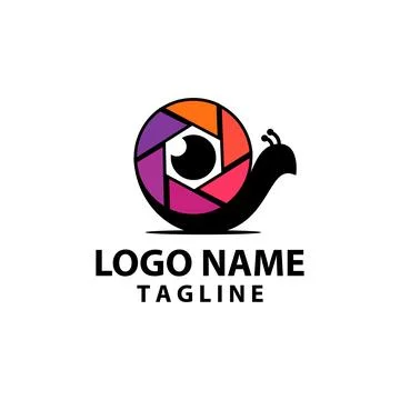 Shutter snail logo design vector Stock Illustration