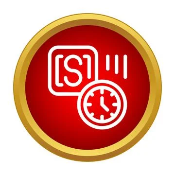 Shutter speed mode icon on red button Иллюстрация