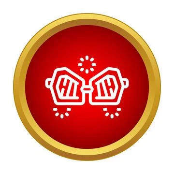 Shutter style party glasses icon on red background Иллюстрация
