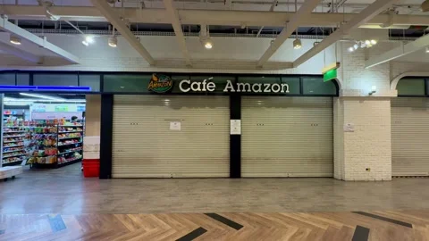 Shuttered Cafe Amazon Retail Store Inside Bangkok Shopping Mall Stock Footage 342728118