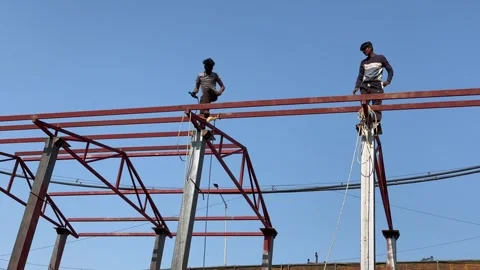 Shuttering on top of building Stock Footage 324518101