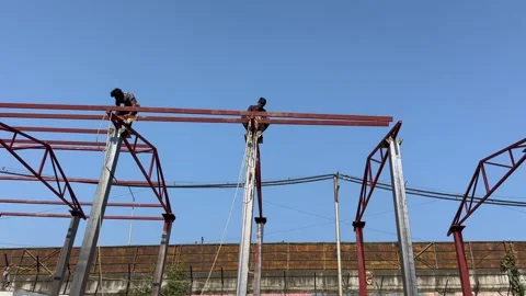 Shuttering on top of building Stock Footage 324518183