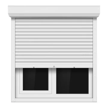 Shutters and plastic window Stock Illustration