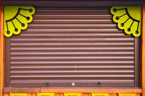 Shutters with carving, background pattern Stock Photos