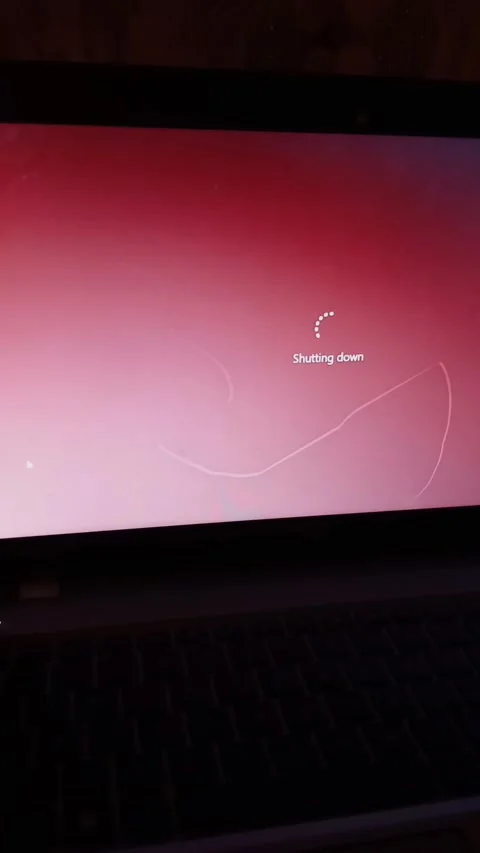 Shutting down a computer. Stock Footage 317866249