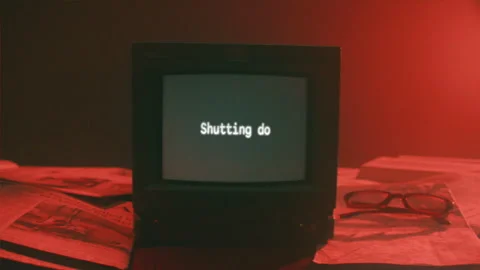 Shutting Down Television Retro Title Sequence Stock Footage 274639739
