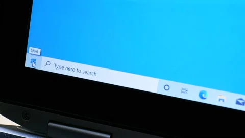 Shutting down, turning off a Windows 10 computer, laptop screen, display closeup Stock Footage 167369984