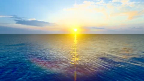 Shuttle across the sea at sunset Stock Footage 242496732