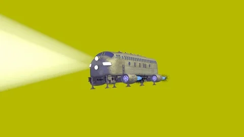 SHUTTLE BUS FLYING GREEN SCREEN Vídeos de archivo 74197807