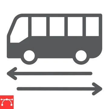 Shuttle bus glyph icon Stock Illustration