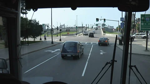 SHUTTLE BUS RIDING IN BOSTON Video stock 37167586