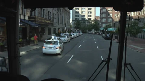 SHUTTLE BUS RIDING IN BOSTON Video stock 37168249