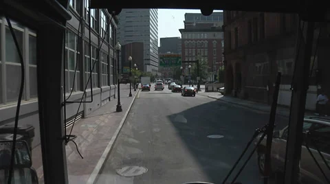 SHUTTLE BUS RIDING IN BOSTON Video stock 37168865