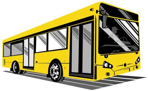 Shuttle coach bus Stock Illustration