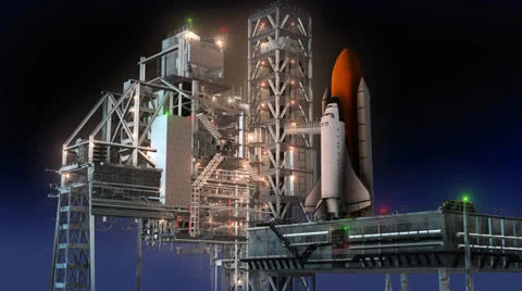 Shuttle On Gantry Stock-Footage 24594621