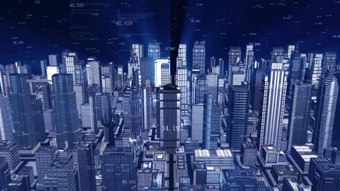Shuttle of high rise buildings in science and Technology City Stock Footage 157005996