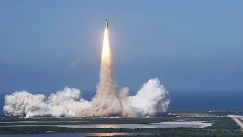 Shuttle launch cinemagraph plotagraph Stock Footage 95507220