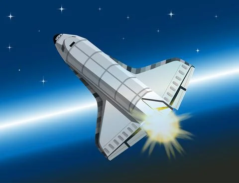 Shuttle  into orbit Stock Illustration