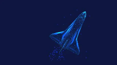 Shuttle Polygonal illustration. Startup concept. Stock Illustration