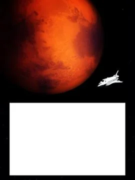 Shuttle In The Sky  With Blank Sign Stock Illustration