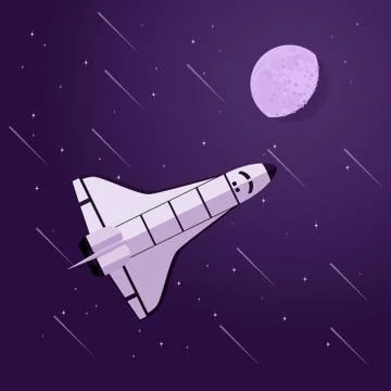 Shuttle in space Stock Illustration