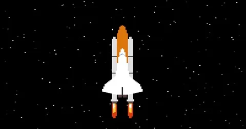Shuttle in space pixel art looped animation 库存影片 119001962