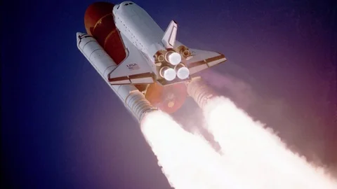 Shuttle takeoff launch cinemagraph plotagraph Stock Footage 95507092