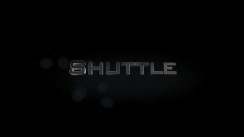 Shuttle title metal text on black alpha channel background Stock Footage 295900038