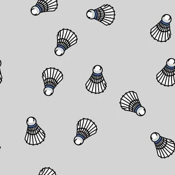 Shuttlecock badminton vector seamless pattern Stock Illustration