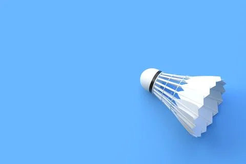 Shuttlecock on blue background Stock Illustration