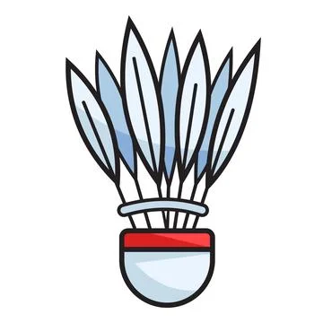 Shuttlecock colorful drawing Stock Illustration